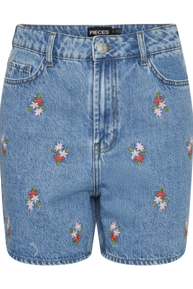PCSKY HW EMBROIDERY SHORTS 17148991 Light Blue denim/EMBROIDERY